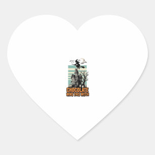 Witch Chocolate Shirt Sweet Halloween Treat Design Heart Sticker