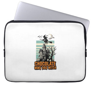 Witch Chocolate Shirt Sweet Halloween Treat Design Laptop Sleeve