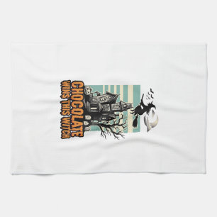 Witch Chocolate Shirt Sweet Halloween Treat Design Tea Towel