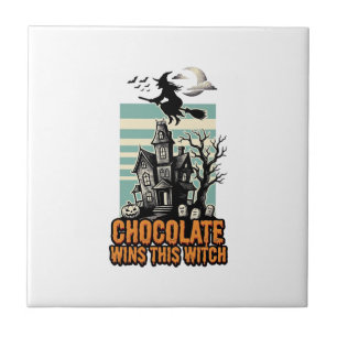 Witch Chocolate Shirt Sweet Halloween Treat Design Tile