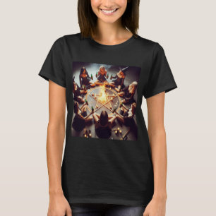 Witch Circle: Ritual of Flames Pentacle T-Shirt