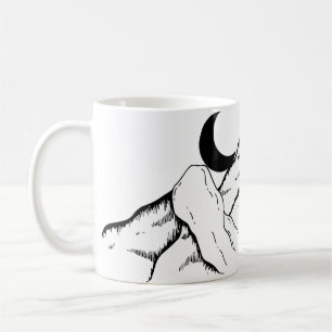 Witch Climbing a Mountain at Night – Mystical Moon Coffee Mug