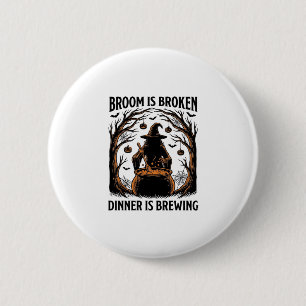 Witch Cooking Shirt Funny Halloween Cauldron Desig 6 Cm Round Badge