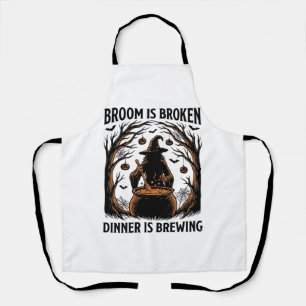 Witch Cooking Shirt Funny Halloween Cauldron Desig Apron