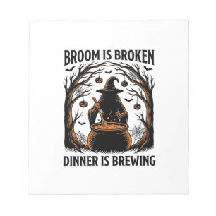 Witch Cooking Shirt Funny Halloween Cauldron Desig Notepad