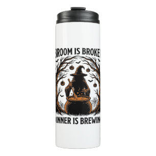 Witch Cooking Shirt Funny Halloween Cauldron Desig Thermal Tumbler