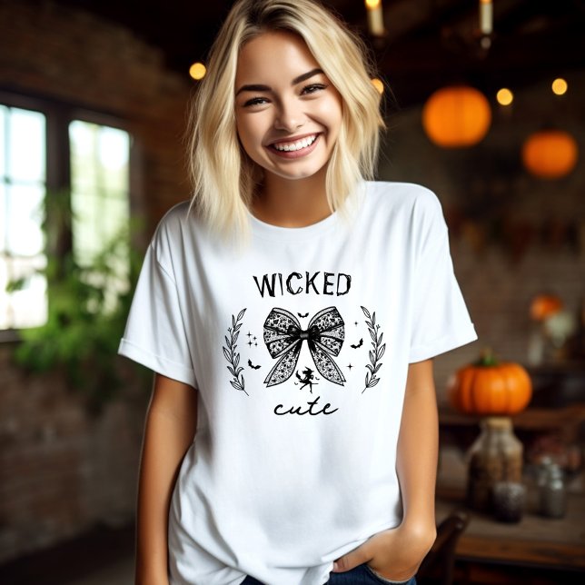 Witch Coquette Black Lace Bow Halloween Name T-Shirt (Witch Coquette Black Lace Bow Halloween Name T-Shirt)