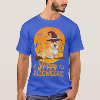 Witch Corgi Dog Happy Halloweenie Halloween Costum T-Shirt