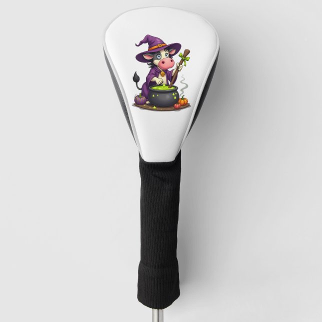Witch Cow Cauldron Brew Golf Head Cover (Front)