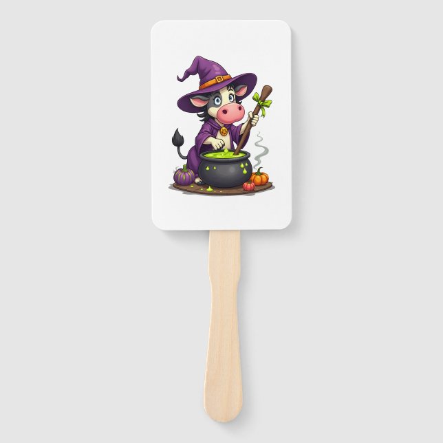 Witch Cow Cauldron Brew Hand Fan (Front)