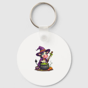 Witch Cow Cauldron Brew Key Ring