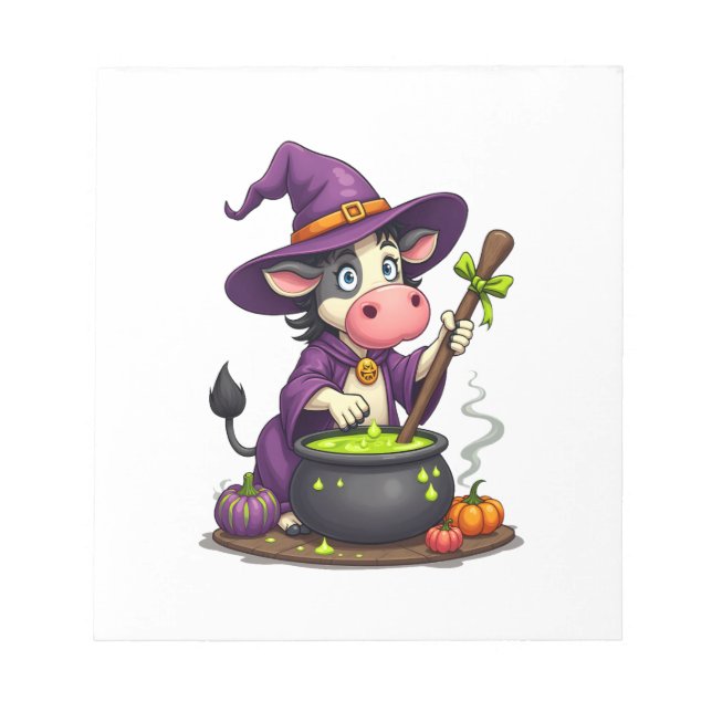 Witch Cow Cauldron Brew Notepad (Front)