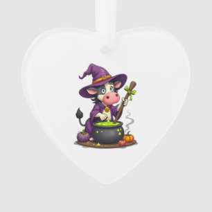 Witch Cow Cauldron Brew Ornament