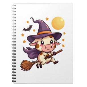 Witch Cow on a Broomstick Notebook