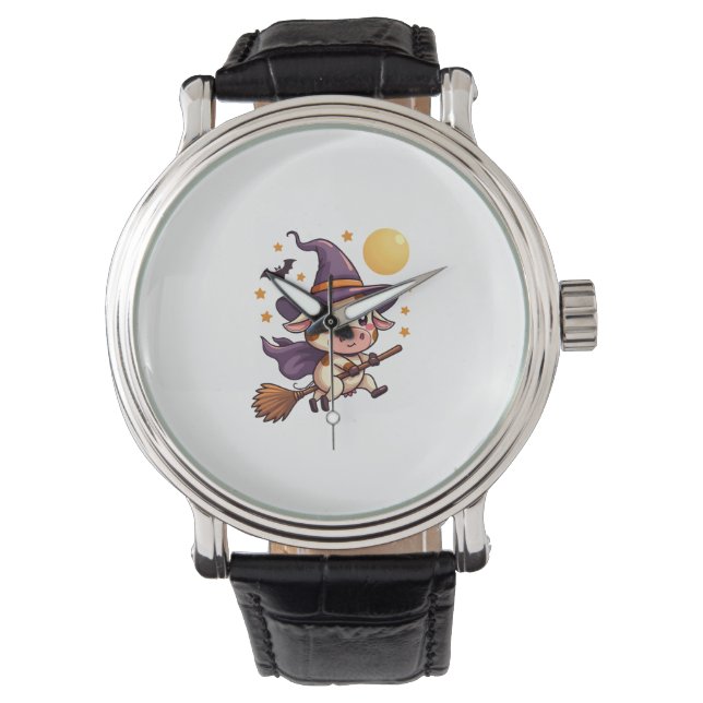 Witch Cow on a Broomstick Watch (Front)