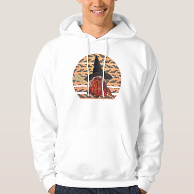 Witch Crab Funny Halloween Hermit Crab Lover Hoodie (Front)