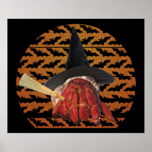 Witch Crab Funny Halloween Hermit Crab Lover Poster