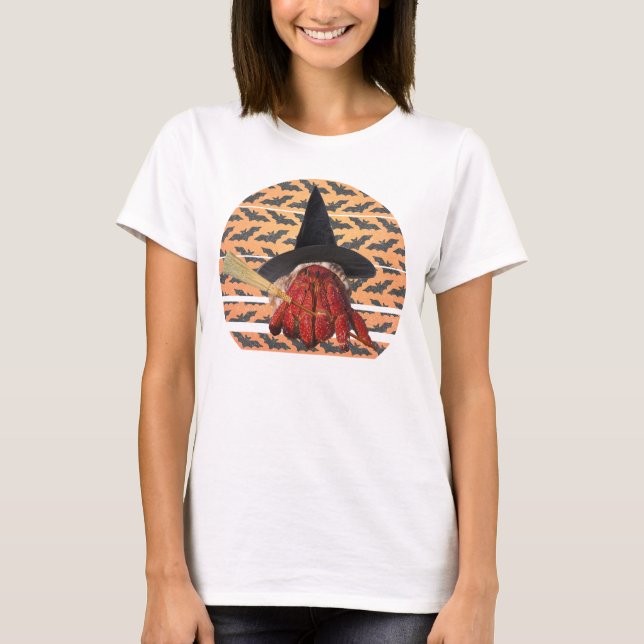 Witch Crab Funny Halloween Hermit Crab Lover T-Shirt (Front)