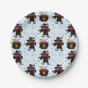 Witch Creepy Spooky Halloween Party Paper Plate