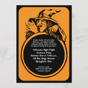 Witch Crystal Ball Halloween Party Invitation