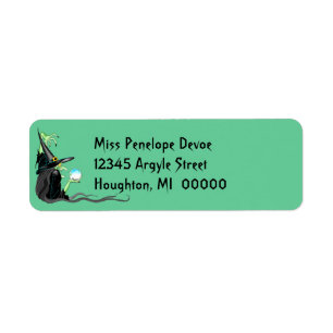 Witch Crystal Ball Halloween Return Address Label