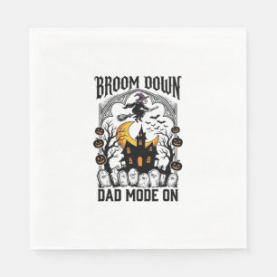 Witch Dad Halloween Broom Broke Vintage Graphic_1 Napkin