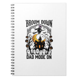 Witch Dad Halloween Broom Broke Vintage Graphic_1 Notebook