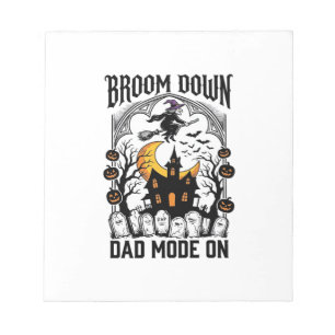 Witch Dad Halloween Broom Broke Vintage Graphic_1 Notepad