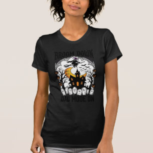 Witch Dad Halloween Broom Broke Vintage Graphic_1 T-Shirt