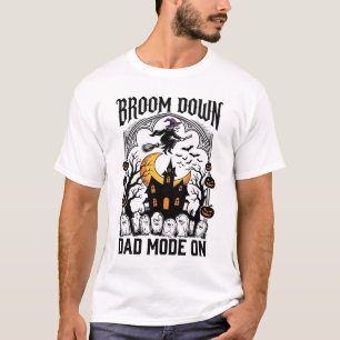Witch Dad Halloween Broom Broke Vintage Graphic_1 T-Shirt