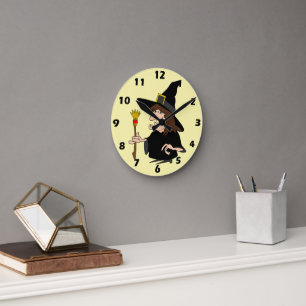 Witch Design Round Clock