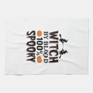 Witch DNA Design Spooky Halloween Humor_1 Tea Towel