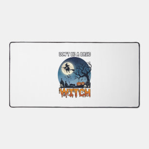 Witch Don Be Basic Halloween Moon Cat Pumpkin_1 Desk Mat