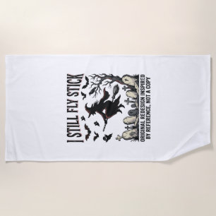 Witch Driving Pun Shirt Funny Vintage Halloween Gr Beach Towel