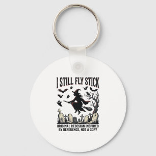 Witch Driving Pun Shirt Funny Vintage Halloween Gr Key Ring