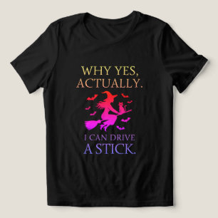 Witch Driving Stick Funny Womens Halloween Party Tri-Blend Shirt