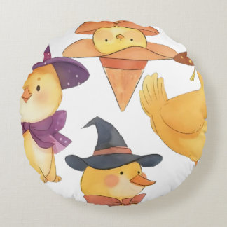 Witch Duck Round Cushion