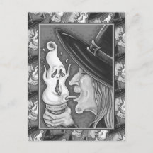WITCH EATING SCREAMING ICE CREAM CONE, HALLOWEEN