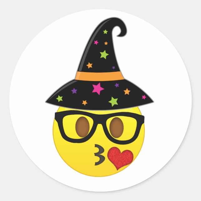 Witch Emoji Halloween Stickers for Kids (Front)