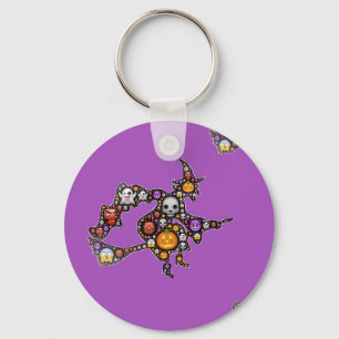 witch emoji key ring