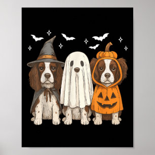 Witch English Springer Spaniel Halloween Springer Poster