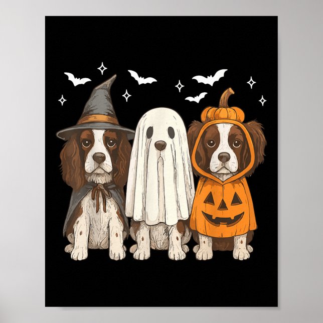Witch English Springer Spaniel Halloween Springer  Poster (Front)