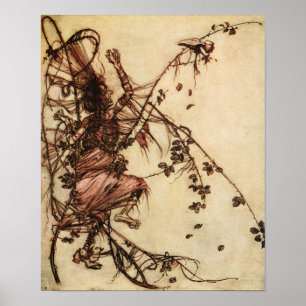 Witch Entangled in Thorns by Arthur Rackham Poster