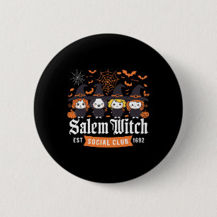 Witch Est 1692 Social Club Halloween Womens Girls 6 Cm Round Badge