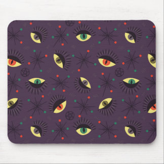 Witch Eyes Dark Gothic Occult Pattern Mouse Mat