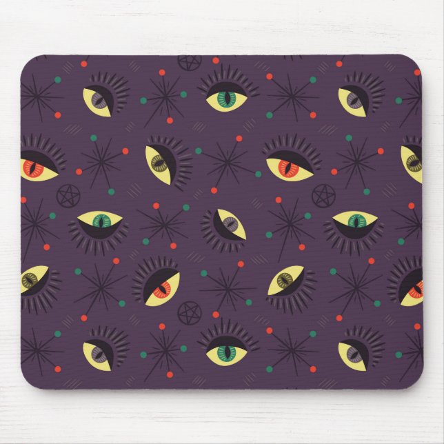 Witch Eyes Dark Gothic Occult Pattern Mouse Mat (Front)