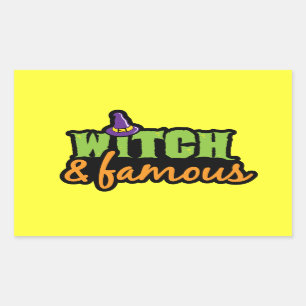 Witch & Famous Rectangular Sticker