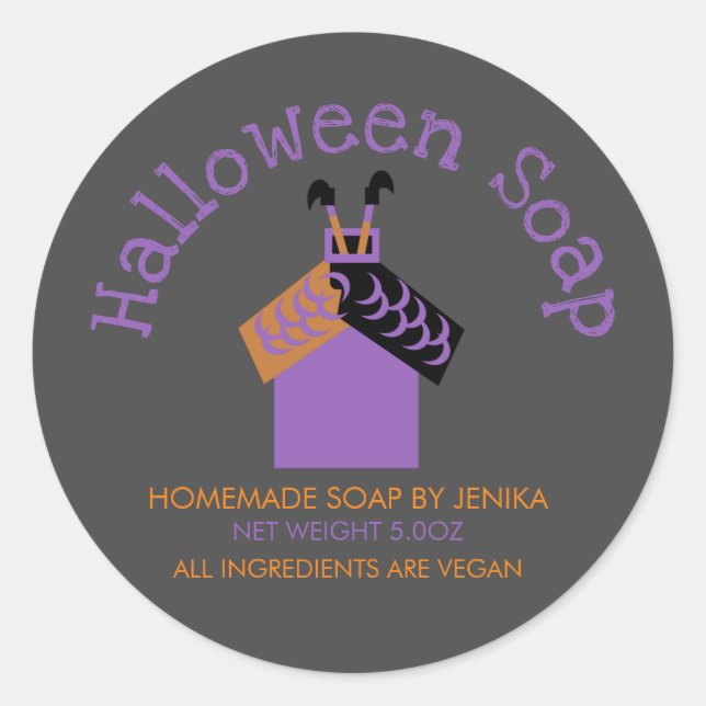 Witch Feet Halloween Soap Homemade Business  Classic Round Sticker (Front)