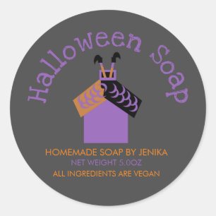 Witch Feet Halloween Soap Homemade Business Classic Round Sticker