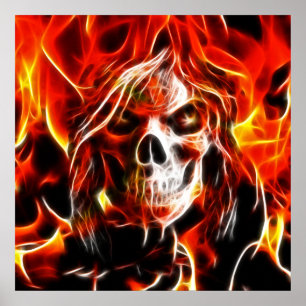 Witch Fiery Skull Poster